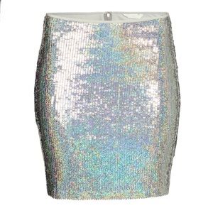 H&M holographic high waisted skirt